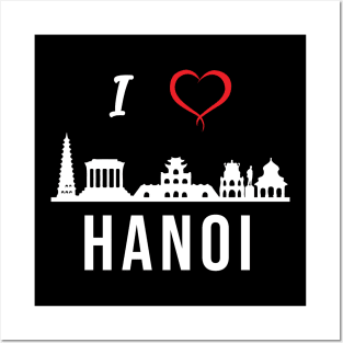 I love Hanoi Skyline Vietnam Vietnamese Design Posters and Art